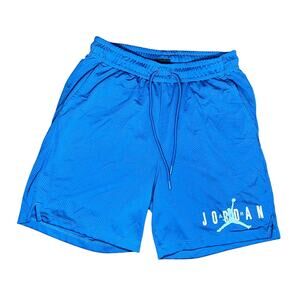 Nike Air Jordan Essentials Shorts Mens Medium True Blue Mesh Running Drawstring